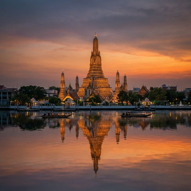 Wat Arun Temple Bangkok at Sunset